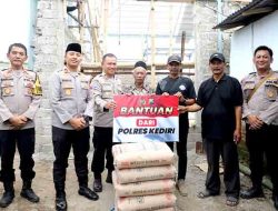 Polres Kediri Beri Bantuan Material untuk Pembangunan Masjid Al-Huda Kepung