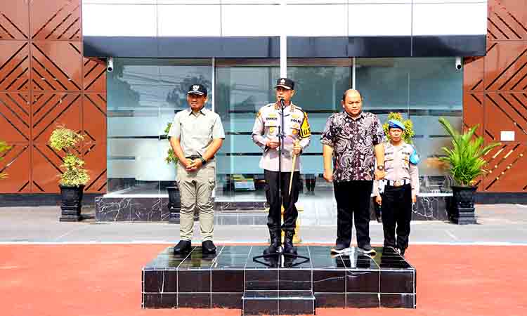 Polres ngawi gelar apel kebangsaan