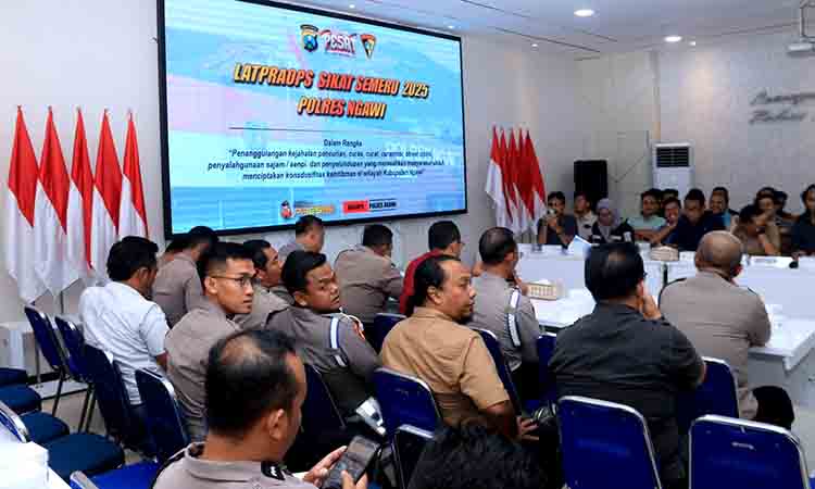 Tekan kriminalitas jalanan, polres ngawi gelar lat pra ops sikat semeru 2025