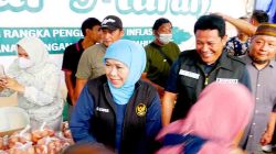 Bupati Sidoarjo Dampingi Gubernur Jatim Gelar Pasar Murah di Krian untuk Perluas Jangkauan Masyarakat Beli Sembako