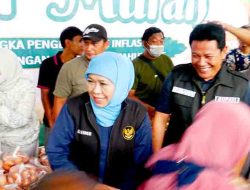 Bupati Sidoarjo Dampingi Gubernur Jatim Gelar Pasar Murah di Krian untuk Perluas Jangkauan Masyarakat Beli Sembako