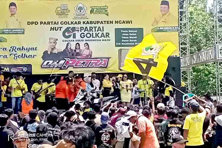 Golkar ngawi rayakan hut ke 61 dengan pesta rakyat, targetkan tujuh kursi dprd