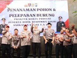 Peserta Didik Sespimma Lepas 125 Burung di Polres Malang Jaga Keseimbangan Alam