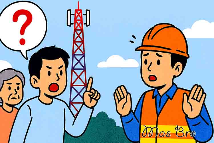 Warga Jukukang Pertanyakan Pembangunan Tower Tanpa Sosialisasi