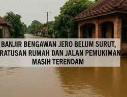 Banjir Bengawan Jero Belum Surut, Ratusan Rumah dan Jalan Pemukiman Masih Terendam