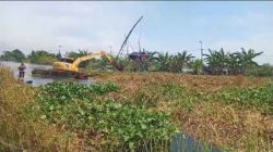 Mitigasi Bencana Banjir, PU SDA Jawa Timur dan kabupaten Lamongan Lakukan Pembersihan Enceng Gondok