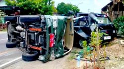 Mobil Transpas Lapas Tuban Alami Kecelakaan Tunggal di Plumpang, Seluruh Penumpang Selamat