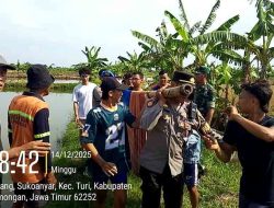 PAMAPTA Polres Lamongan Datangi TKP Penemuan Jenazah Perempuan di Area Tambak Desa Sukoanyar