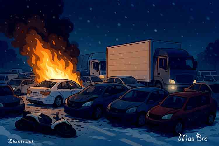 Tabrakan Beruntun 50 Kendaraan di Jepang