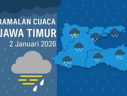 Ramalan Cuaca Jawa Timur 2 Januari 2026: Warga Diminta Waspada Saat Libur Panjang