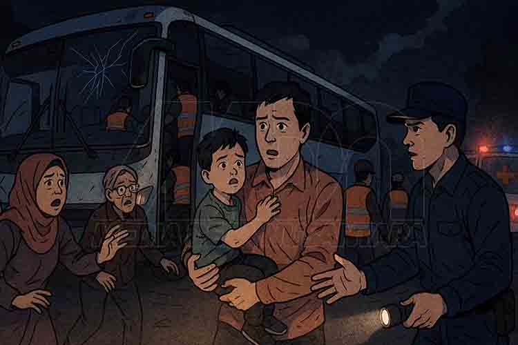 Bus Tabrak Truk di Lamongan, Sopir dan Kondektur Luka