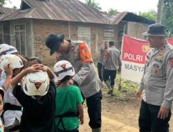 Trauma Healing Polri Hadirkan Flying Fox untuk Kembalikan Senyum Anak-Anak Terdampak Bencana di Kayu Pasak