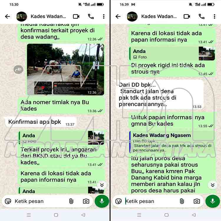 Proyek Jalan DD Desa Wadang Diduga Langgar Aturan