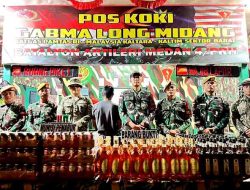 Satgas Pamtas RI–Malaysia Yonarmed 4/Parahyangan Gagalkan Penyelundupan Miras dan Munisi di Longmidang