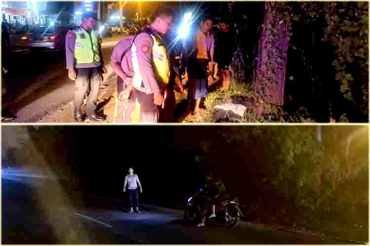 Unit Gakkum Satlantas Polres Lamongan Evakuasi Korban Laka Lanta