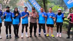 Personel Polres Kediri Ikut Meriahkan Fun Run di Bendung Gerak Waru Turi