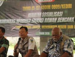 BPBD Kediri Sosialisasikan Edukasi Rawan Cuaca Ekstrem Pada TMMD ke-127