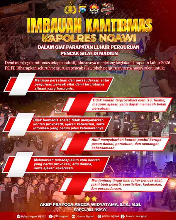 Imbauan Kapolres Ngawi Jelang Giat Parapatan