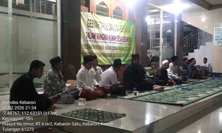 Kebaron Tutup Ruwah Desa dengan Tahlil dan Doa Bersama