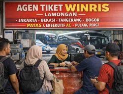 Arus Balik Lebaran Mulai Padati Agen Tiket Bus di Lamongan