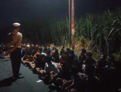 Aksi Balap Liar di Plosoklaten Dibubarkan, 75 Motor Diamankan Polres Kediri