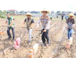 Melalui Zoom Bersama Kapolri, Wakapolres Kediri Kota Tanam Jagung Simbolis di Burengan
