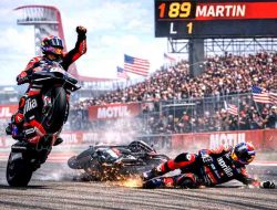 Jorge Martin Rayakan Kemenangan dengan Wheelie, Terjatuh Usai Sprint Race MotoGP Amerika