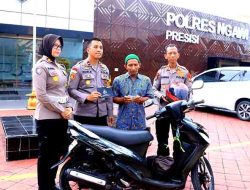 Kisah Haru di Ngawi: Motor Terbakar, Diganti oleh Hamba Allah Lewat Polres