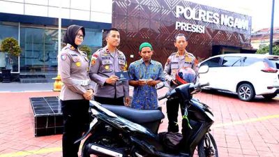 Kisah Haru di Ngawi: Motor Terbakar, Diganti oleh Hamba Allah Lewat Polres