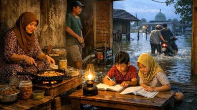 Lebaran di Tengah Genangan