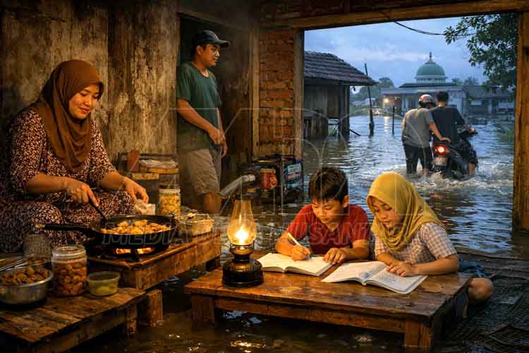 Lebaran di Tengah Genangan