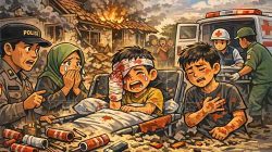 Ledakan Petasan di Jombang