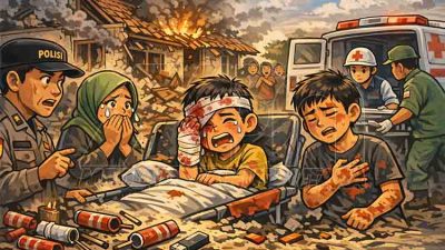 Ledakan Petasan di Jombang