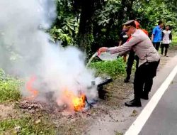 Supra Fit Terbakar di Jalan Raya Ngawi–Solo, Diduga Akibat Percikan Api dari Karburator