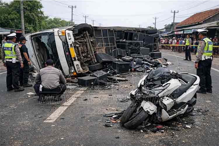 Truk Sound System Terguling di Lamongan