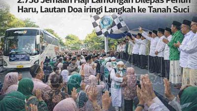 Ribuan Doa Iringi Keberangkatan 2.758 Jemaah Haji Lamongan ke Tanah Suci