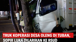 Truk KDMP Oleng di Tuban, Sopir Nyaris Tewas Usai Hantam Pohon