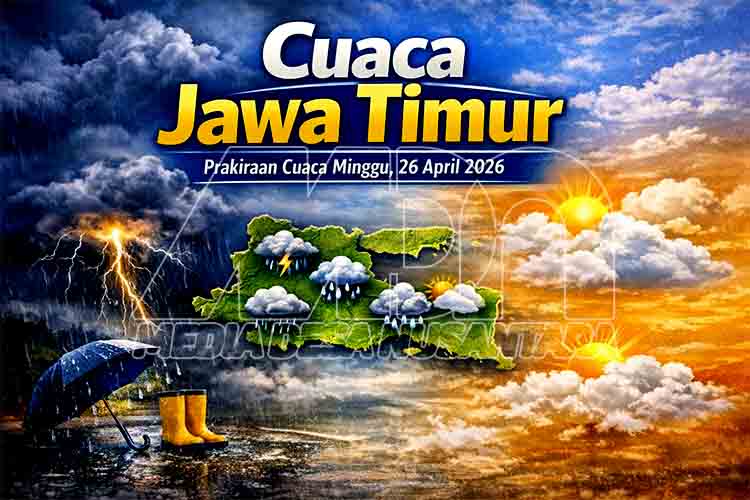 Cuaca Jatim Hari Ini Hujan Merata, Waspada Petir MDN