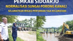 Pemkab Sidoarjo Genjot Normalisasi Sungai Porong Kanal Demi Lancarnya Irigasi Pertanian