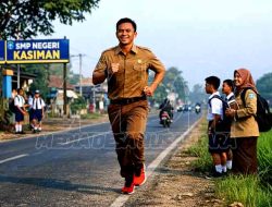 Guru Olahraga di Bojonegoro Pilih Berlari ke Sekolah, Jadi Inspirasi Hidup Sehat