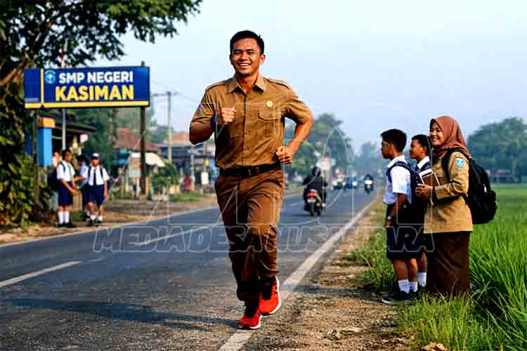 Guru Olahraga di Bojonegoro Pilih Berlari ke Sekolah