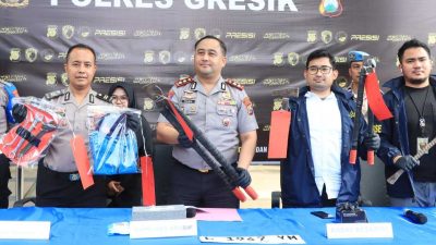 Polres Gresik Amankan Komplotan Residivis Pencuri Kabel PLN Lintas Daerah