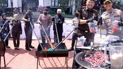 Kapolres Ngawi Hadiri Pemusnahan Barang Bukti Inkracht