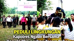 Peduli Lingkungan, Kapolres Bersama Anak-anak TK Kemala Bhayangkari 54 Ngawi Laksanakan Tanam Pohon