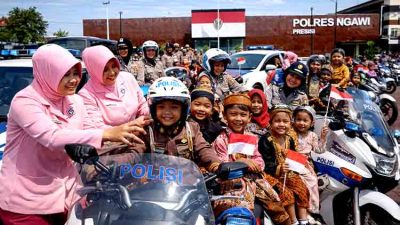 Polwan dan Bhayangkari Ngawi Ajak Anak TK Rayakan Hari Kartini dengan Ceria