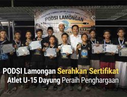 Ketua Umum PODSI Lamongan Apresiasi Atlet Muda Dayung, Serahkan Sertifikat Kejurprov 2026