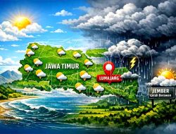 Prakiraan Cuaca Jawa Timur, Sabtu 25 April 2026: Mayoritas Berawan, Lumajang Diguyur Hujan Ringan