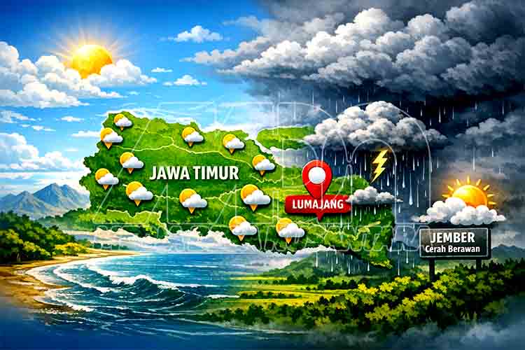 Mayoritas Berawan, Satu Daerah di Jatim Diguyur Hujan MDN