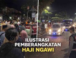 Pengamanan Polres Ngawi Pastikan Pemberangkatan Jamaah Haji Aman dan Lancar