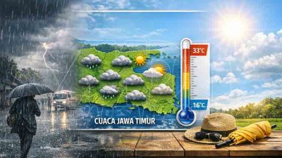 Prakiraan Cuaca Jawa Timur Jumat, 3 April